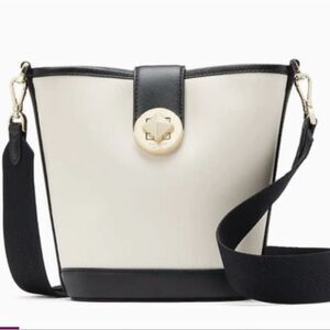 Kate Spade New York Audrey Mini Bucket Crossbody – Off-White/Black – NWT